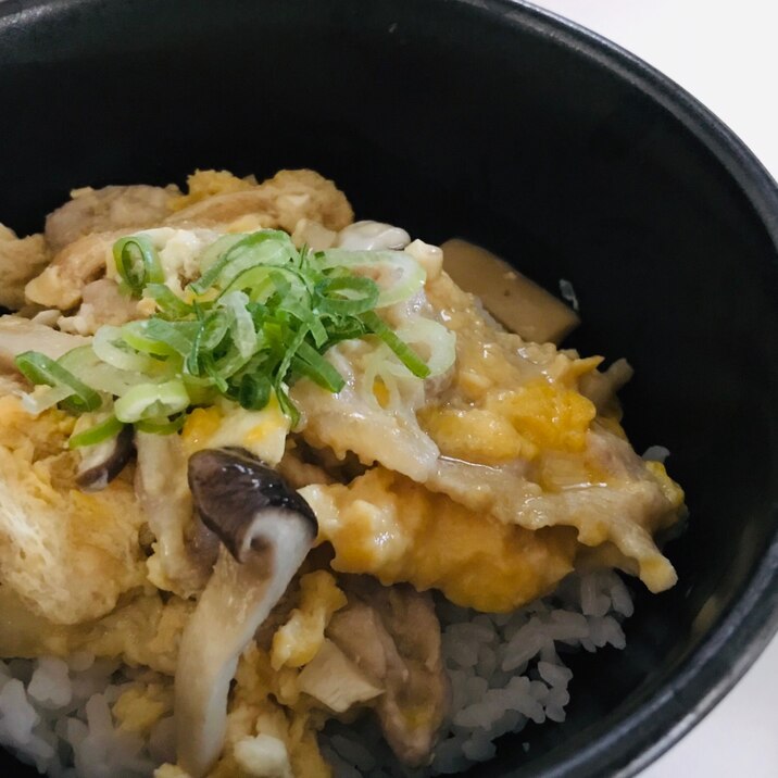 節約レシピ*豚肉と油揚げの卵とじ丼